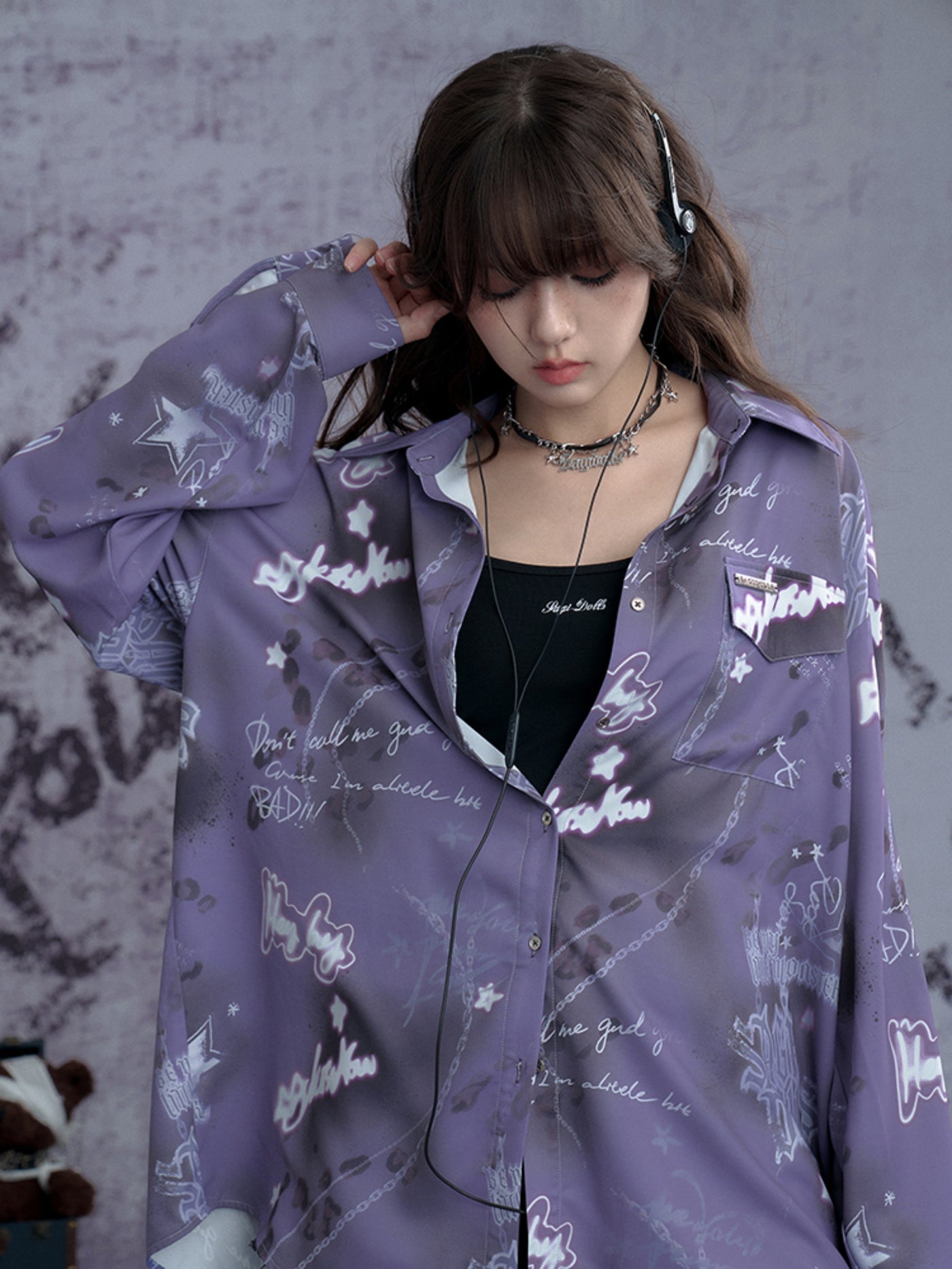 Purple Printed Shirt SAG0271