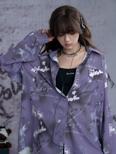 Purple Printed Shirt SAG0271