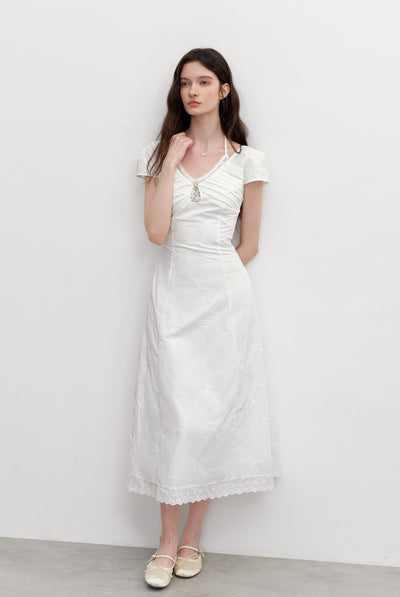 Lace Embroidered Long Dress AYF0103