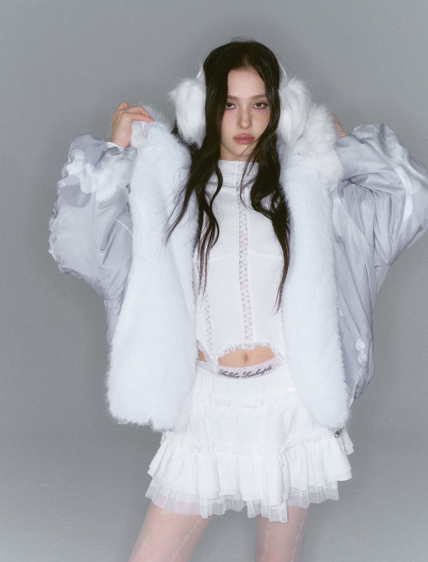 Patchwork Fur Print Reversible Short Coat SAL0193