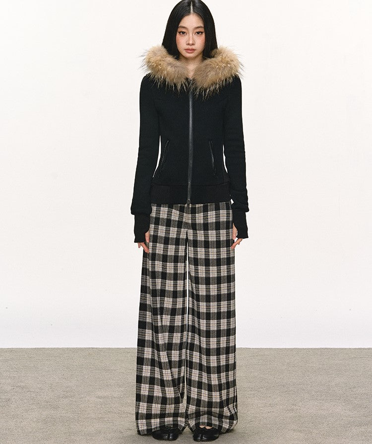 Fur Collar Hooded Sweatshirt Jacket ANA0102