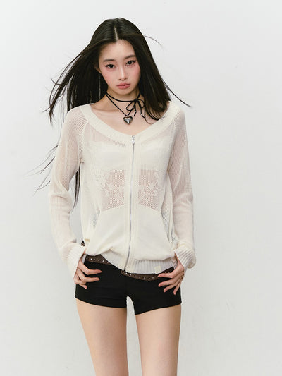 Flower Hollow Casual Jacket VIA0332