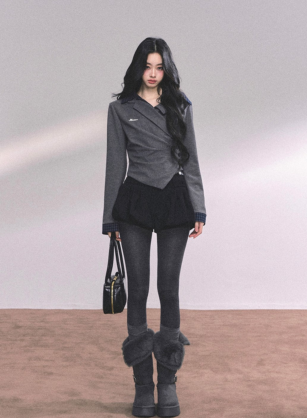 Fake Two-piece Long-sleeved Plaid Shirt DIA0648