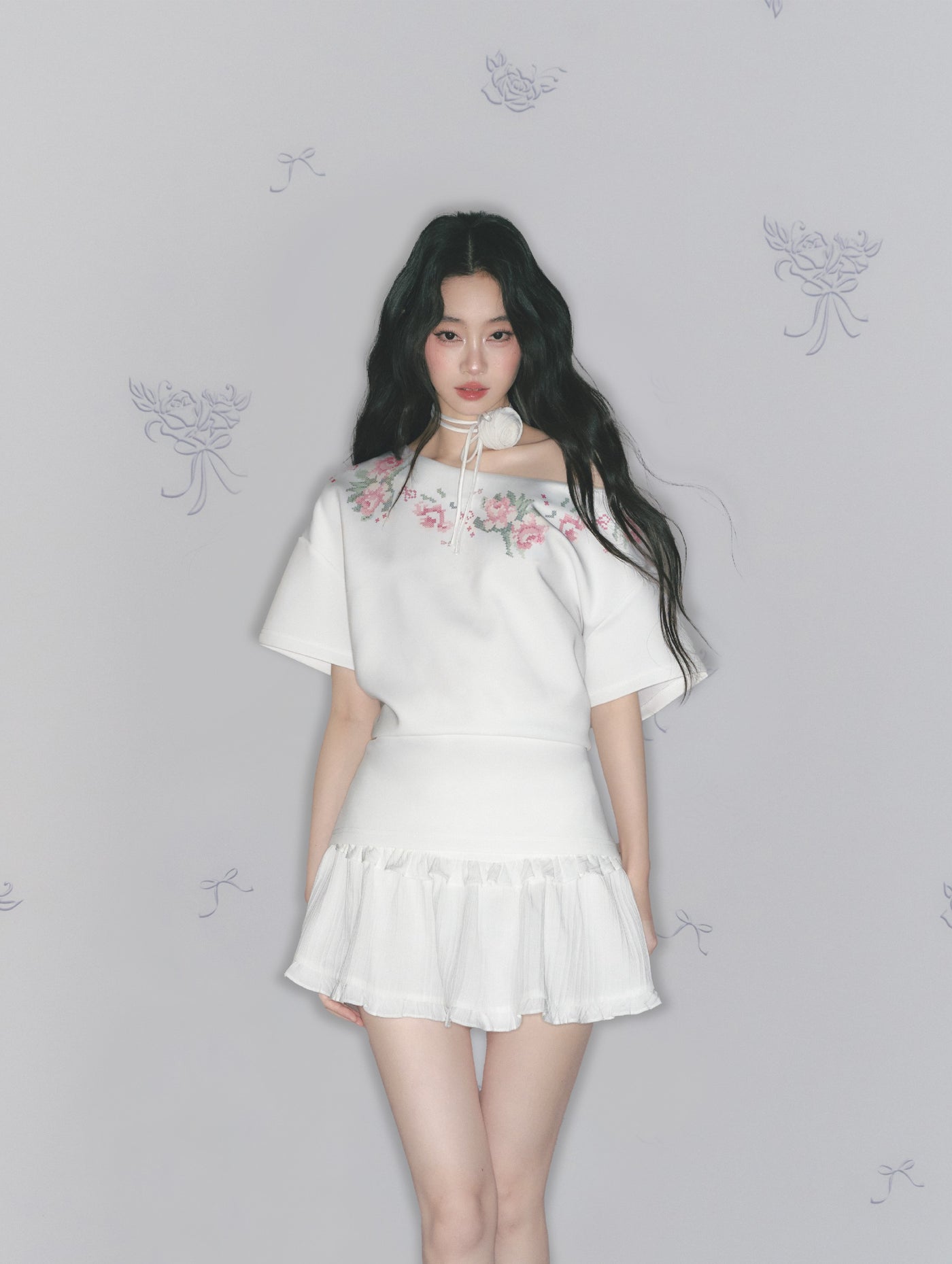 Rose Choker/Lace Short Skirt SAL0169