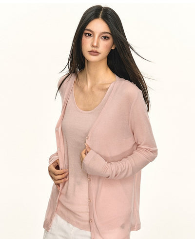 Basic Cardigan/Sleeveless Top ANA0056