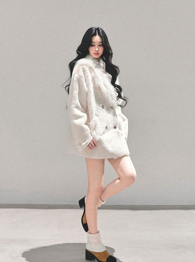 Off-white Fur Trim Coat DIA0675