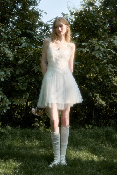 Puffy Layered Suspender Dress GRO0134