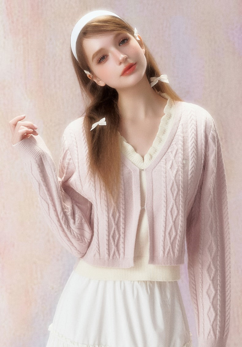 Fake Two-piece Cable Sweater SPE0029
