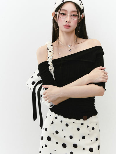 One-shoulder Mid-sleeve T-shirt VIA0244