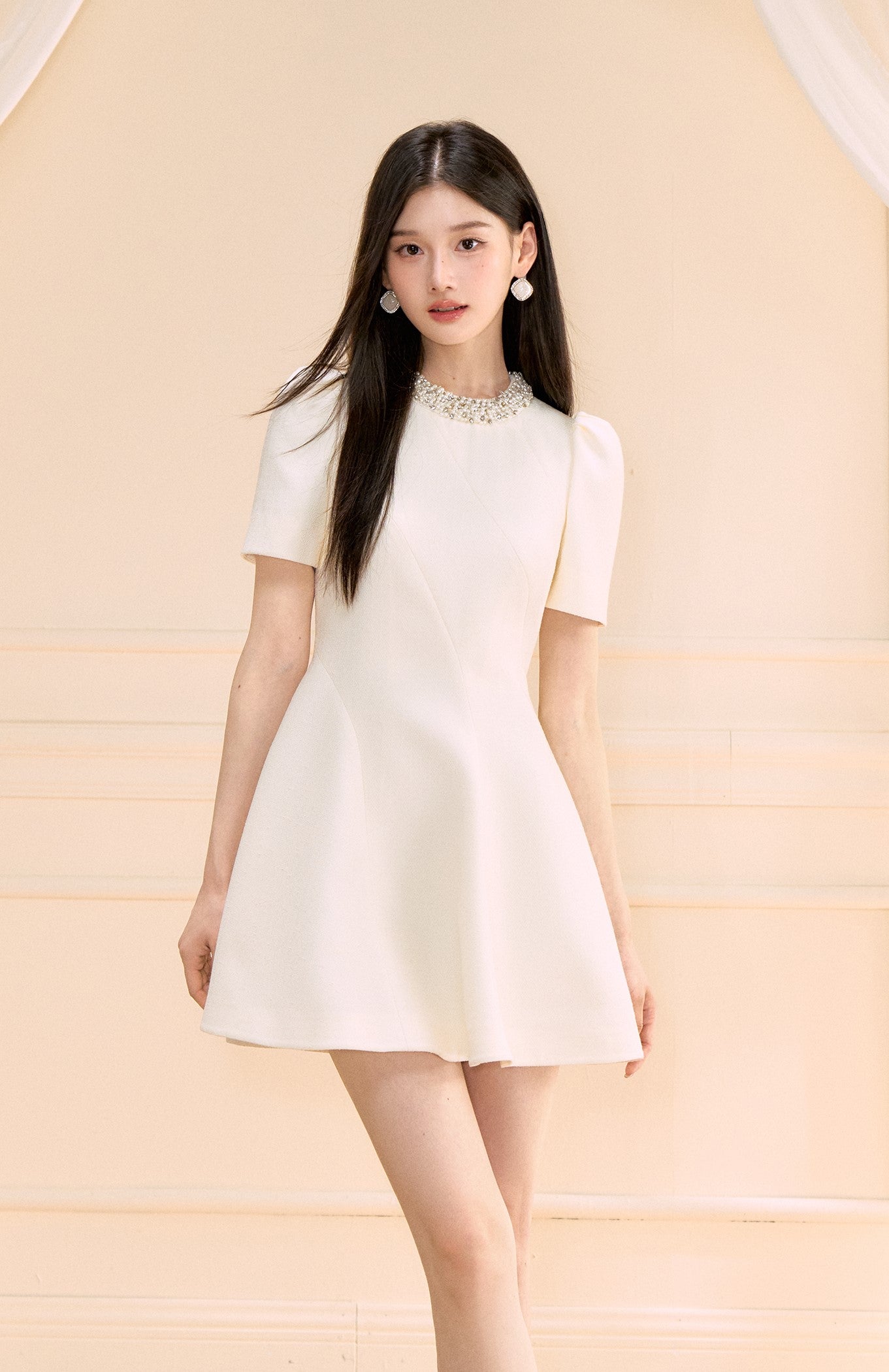 Puff Sleeve Short Umbrella Dress OSH0155