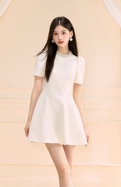 Puff Sleeve Short Umbrella Dress OSH0155