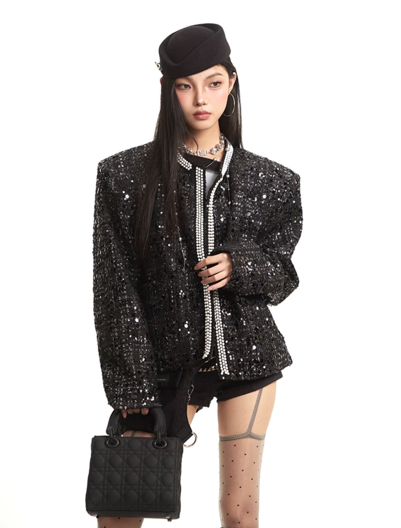 Black Luxury Style Long Sleeve Jacket UNC0272