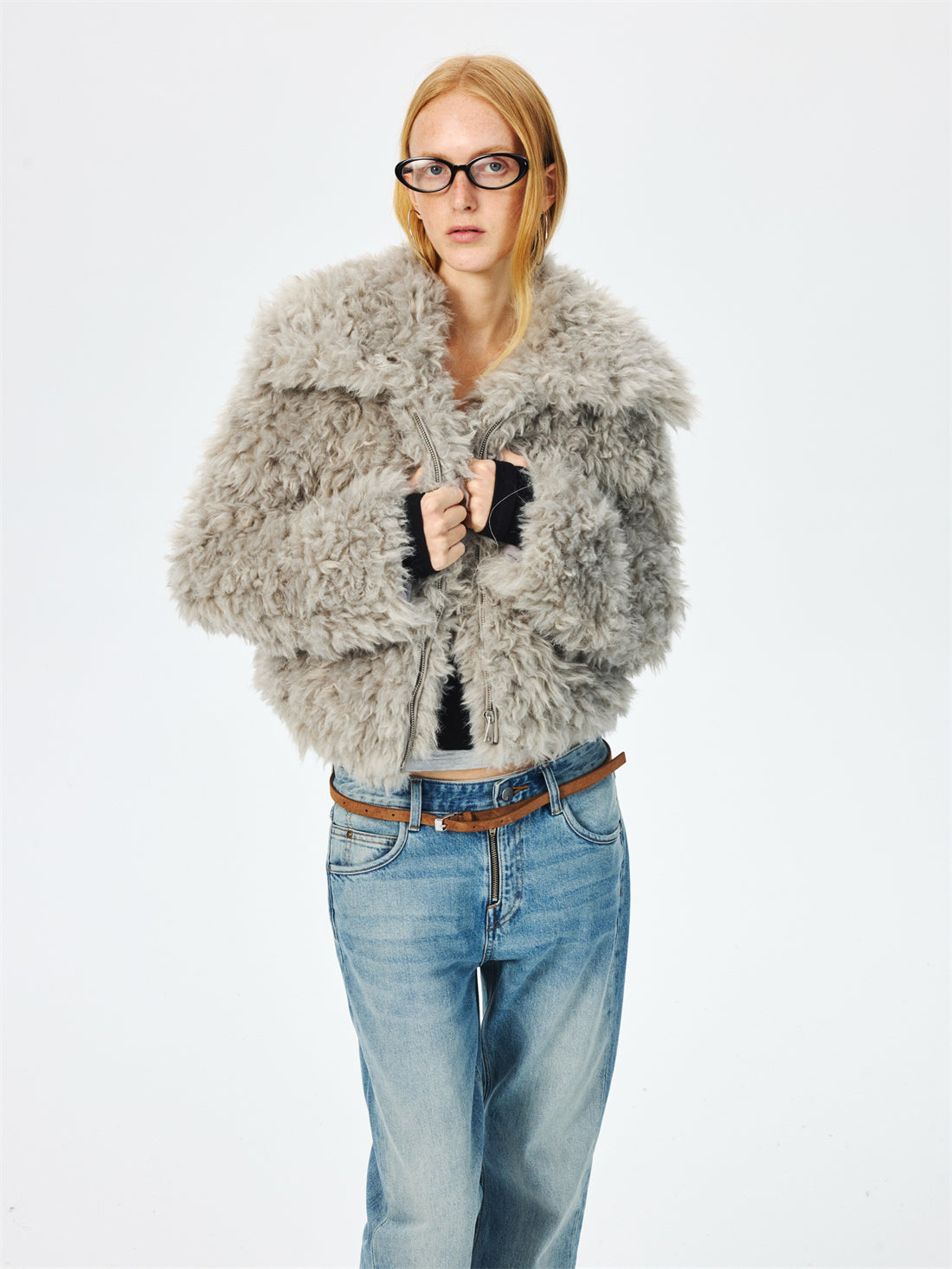 Large Lapel Eco-friendly Fur Short Coat CUR0266