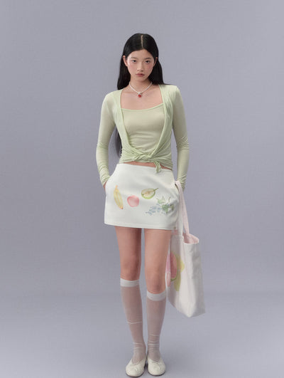 Fruit Print Short Skirt LAL0214