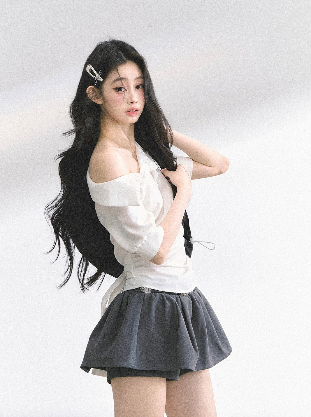 High-end French off-shoulder Shirt DIA0505