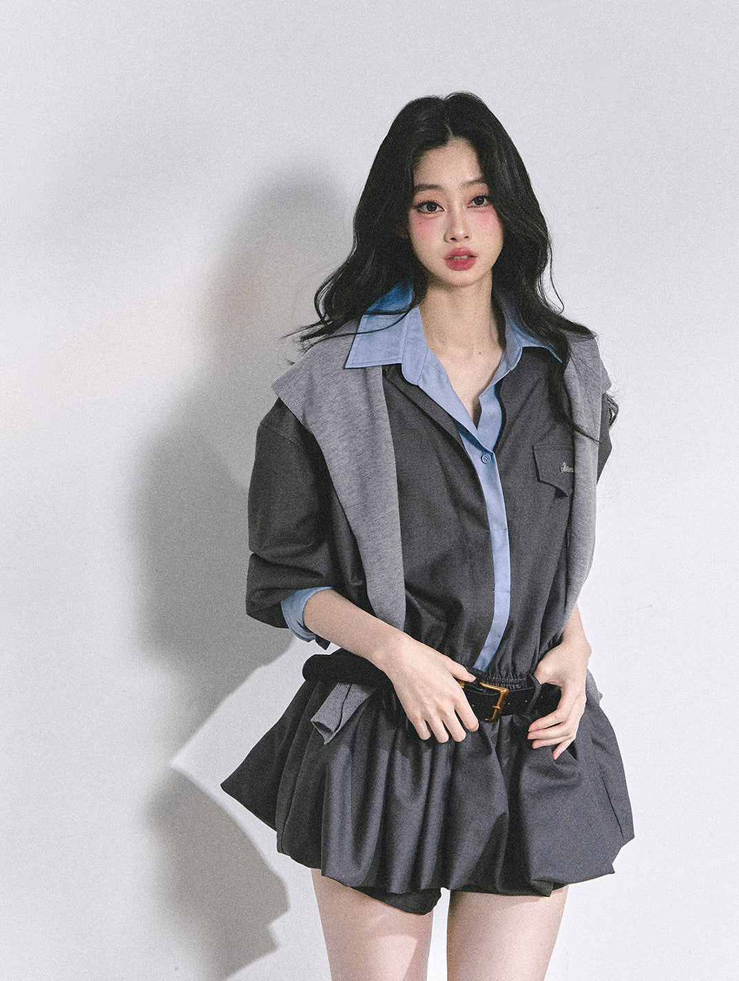 Fake Two-piece Hepburn Style Dress DIA0552