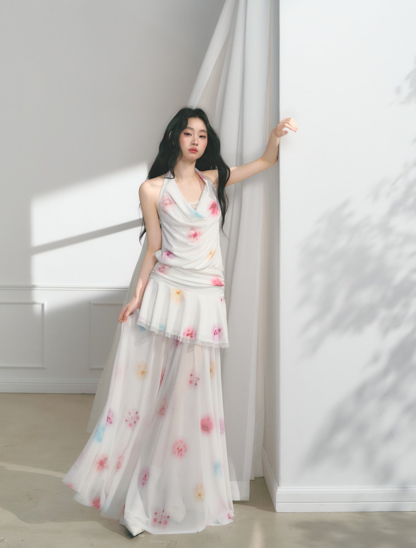 Flower Lace Pleated Dress/Long Skirt SAL0172