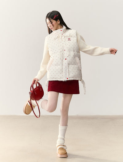 Polka Dot Bow Down Vest/Base Layer Top NTO0245