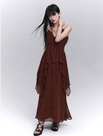 Red Lazy Style Camisole/Skirt LAD0202