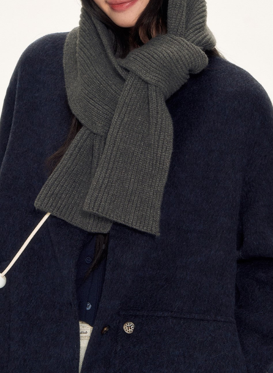 Navy High-end Wool Long Coat WEE0093