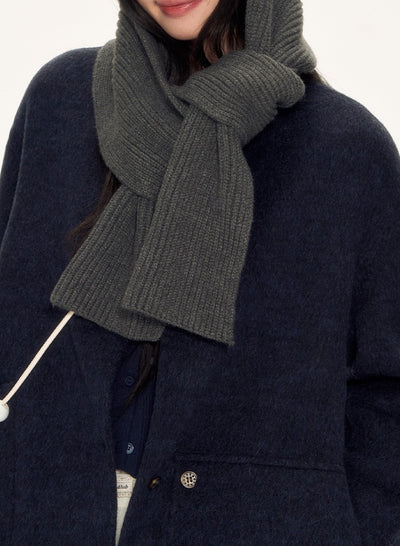 Navy High-end Wool Long Coat WEE0093