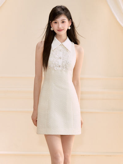 Lace Pearl Sleeveless/Short Sleeves Dress OSH0127