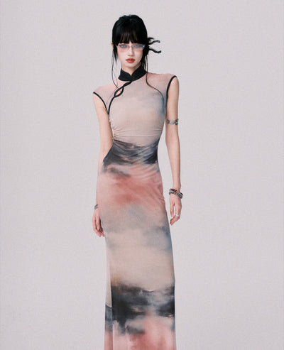 Ink Painting Chinese Long Dress LUL0148