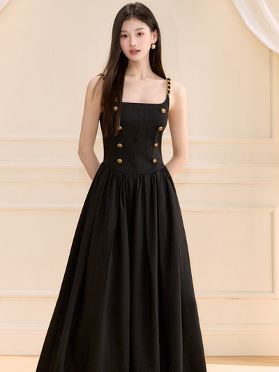 Hepburn Style Suspender Dress OSH0125