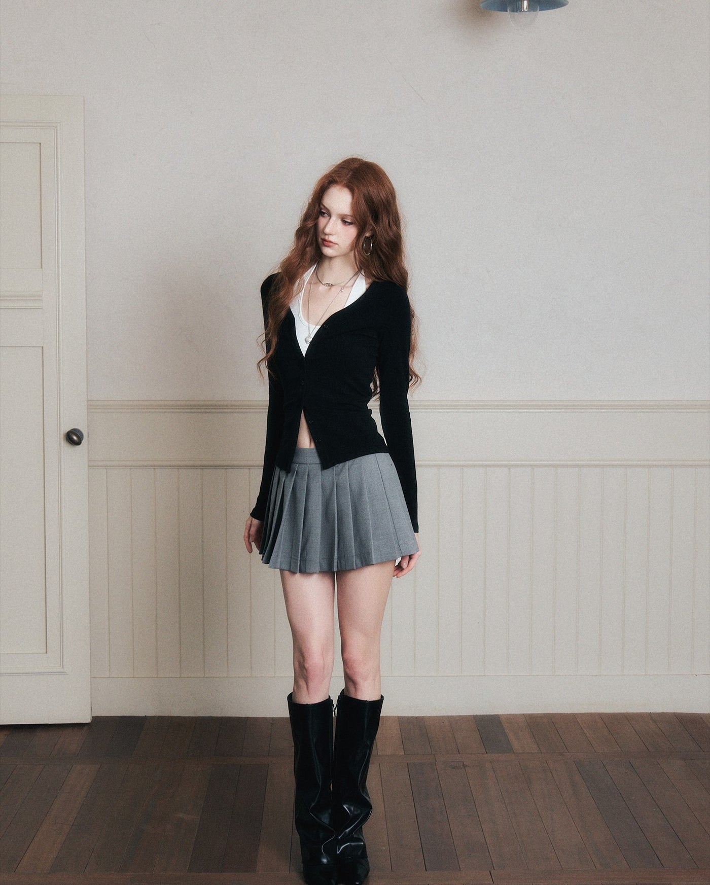 Low-Waist Pleated Skirt LUL0181