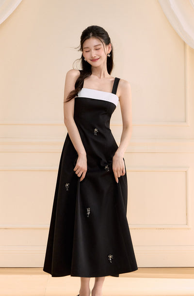 Swing A-line Long Suspender Dress OSH0156