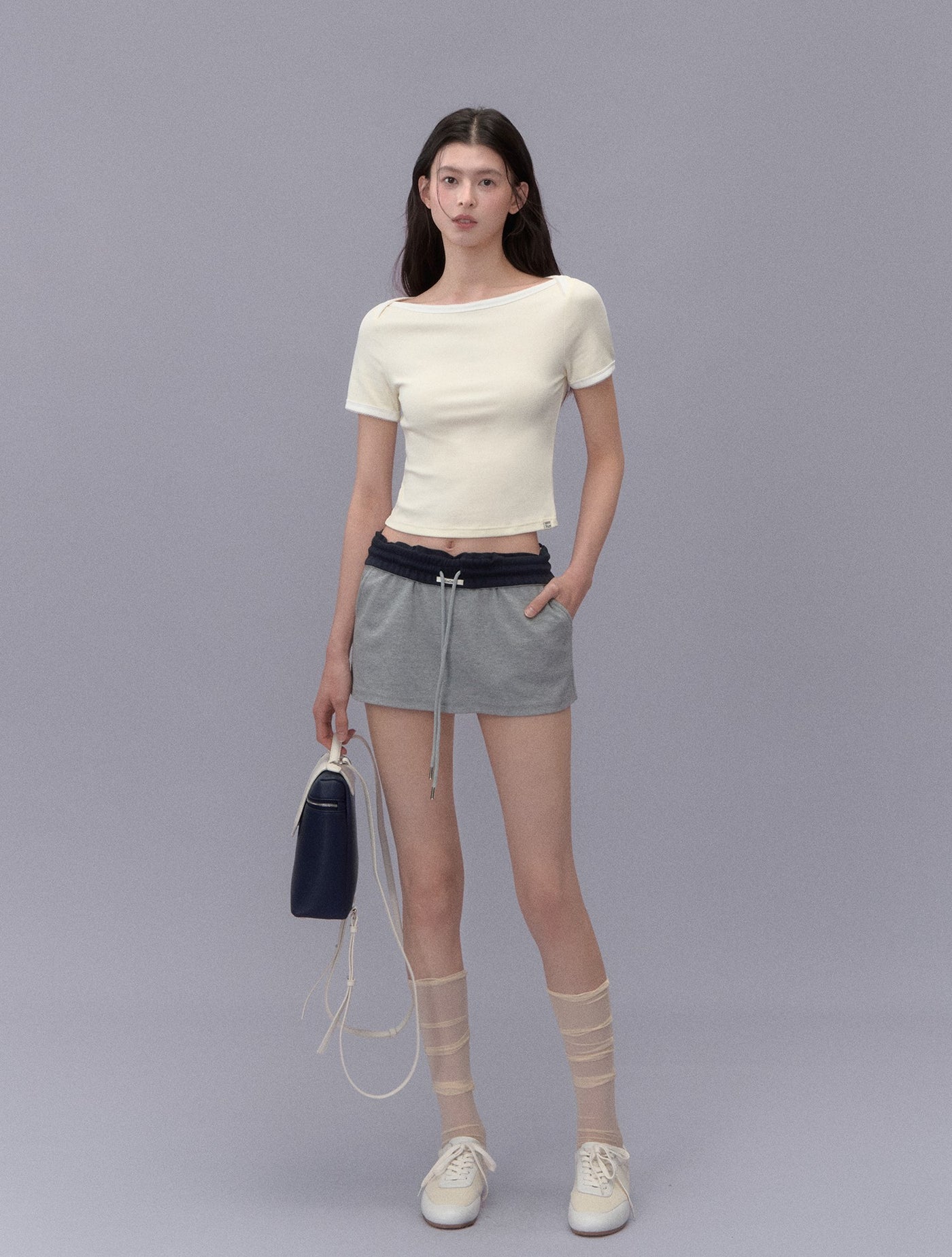 Contrast Color Casual Short Skirt LAL0215