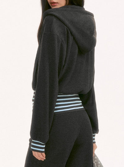 Color Block Striped Slim Fit Hooded Jacket WEE0128