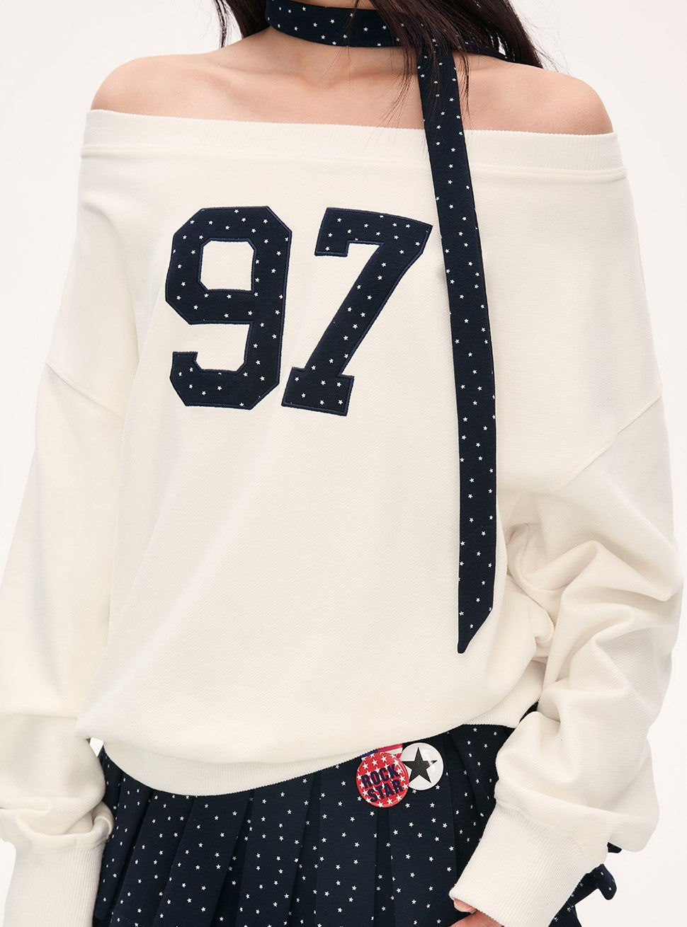 Off-shoulder Print Casual Sweatshirt WEE0069