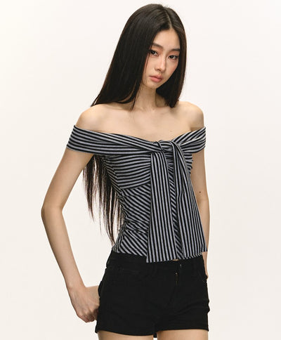 Striped One-shoulder Top ANA0053