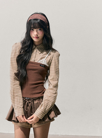 Faux Three-Piece Plaid Shirt DIA0762