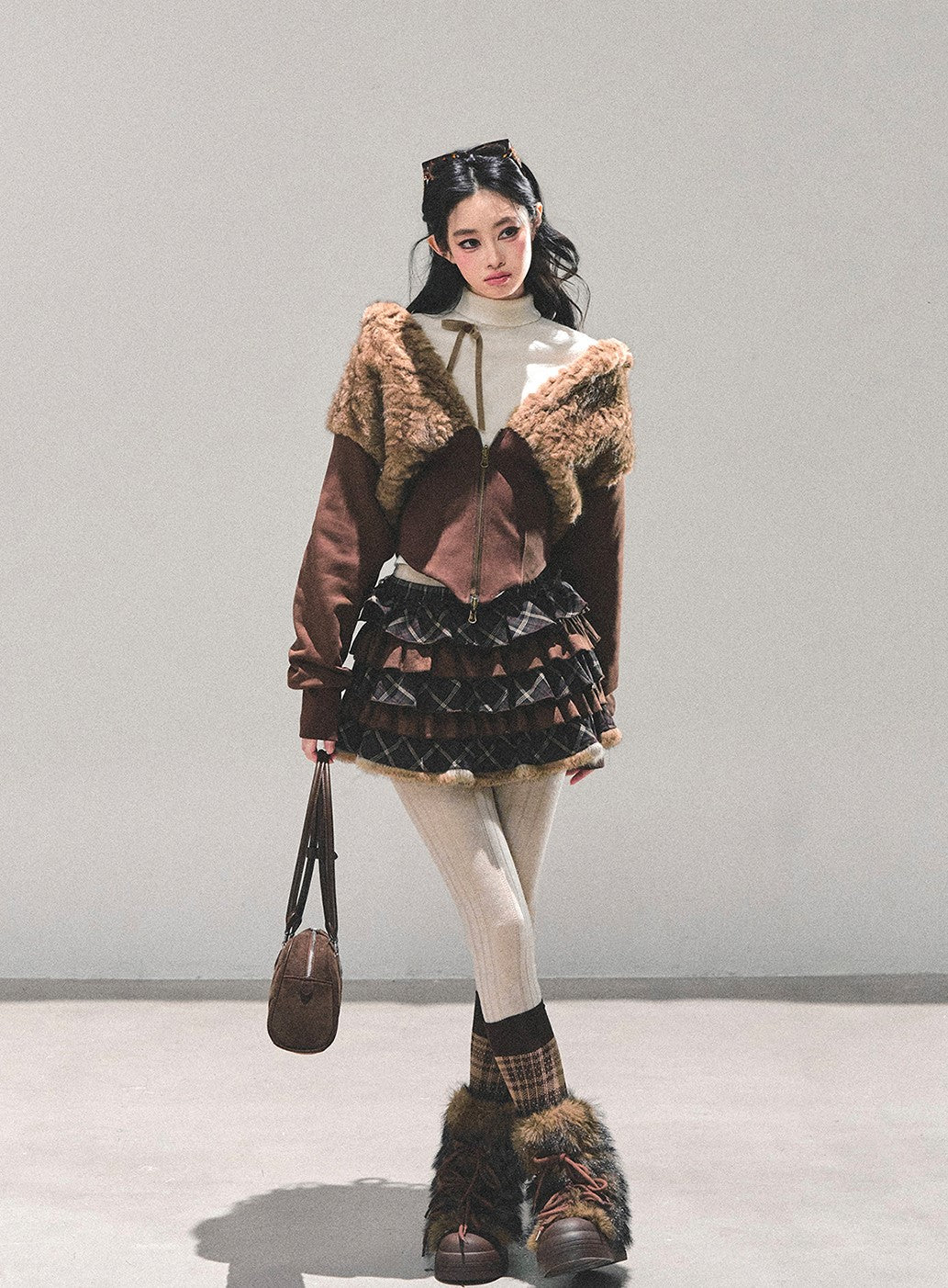 Lambswool Short Hooded Jacket DIA0681