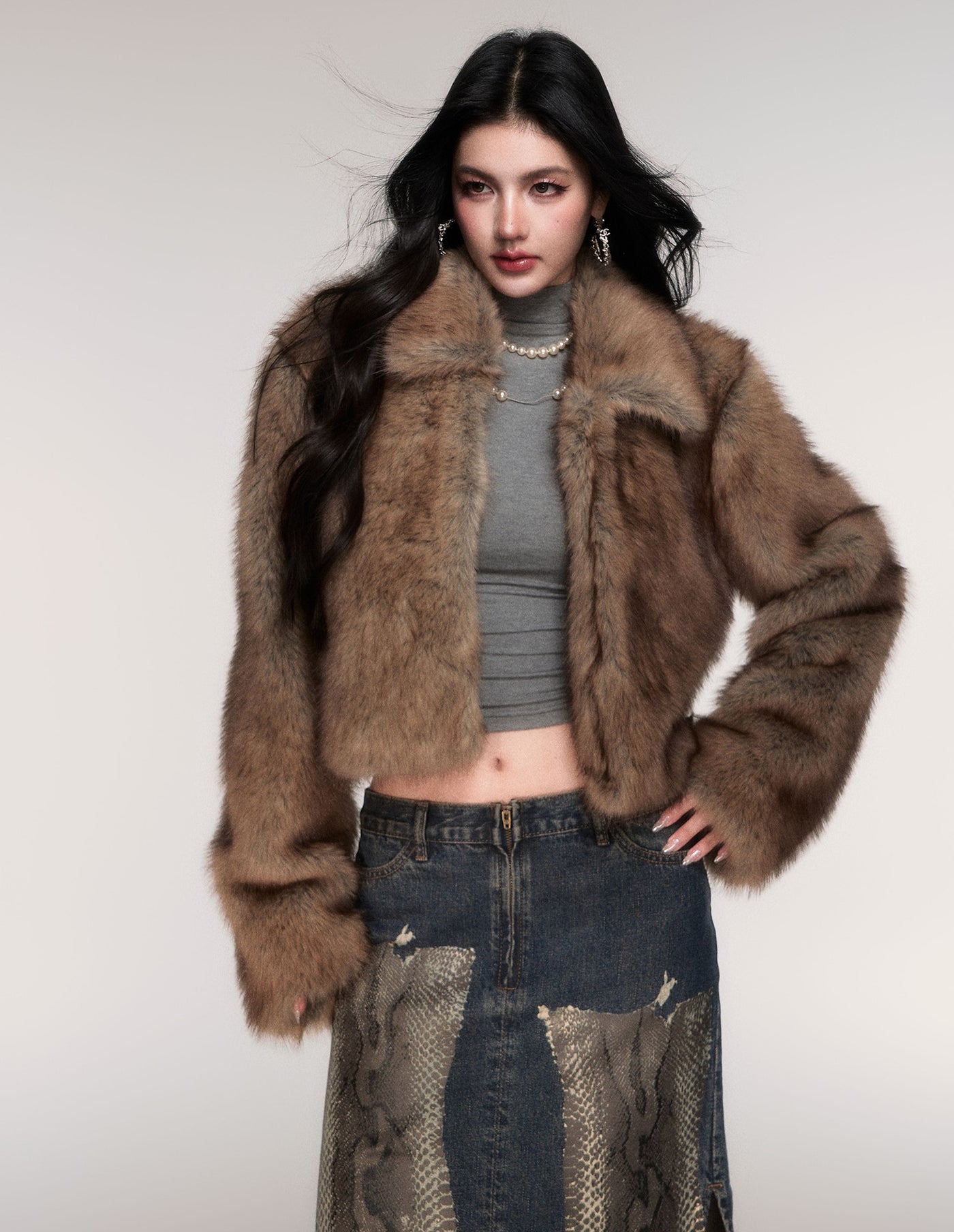 Short Eco-Friendly Fur Coat LUL0210