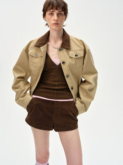 Retro Lapel Design Workwear Jacket CUR0251
