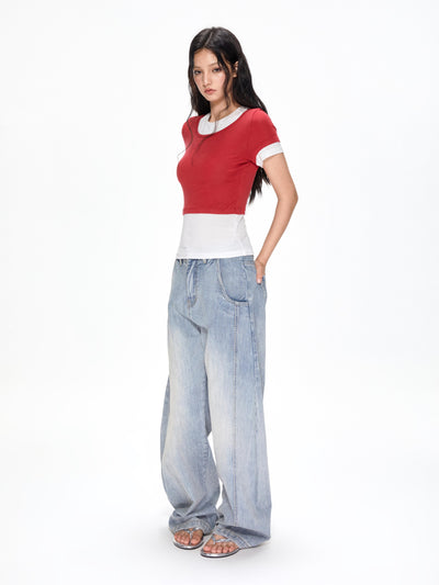 Washed Machete Loose Jeans APE0393