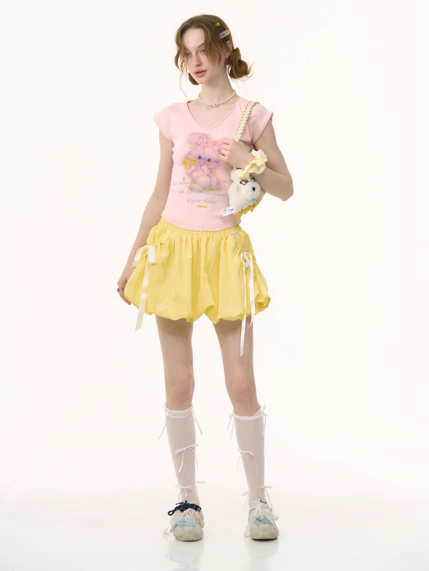 Bow Yellow Flower Bud Skirt ZIZ0257