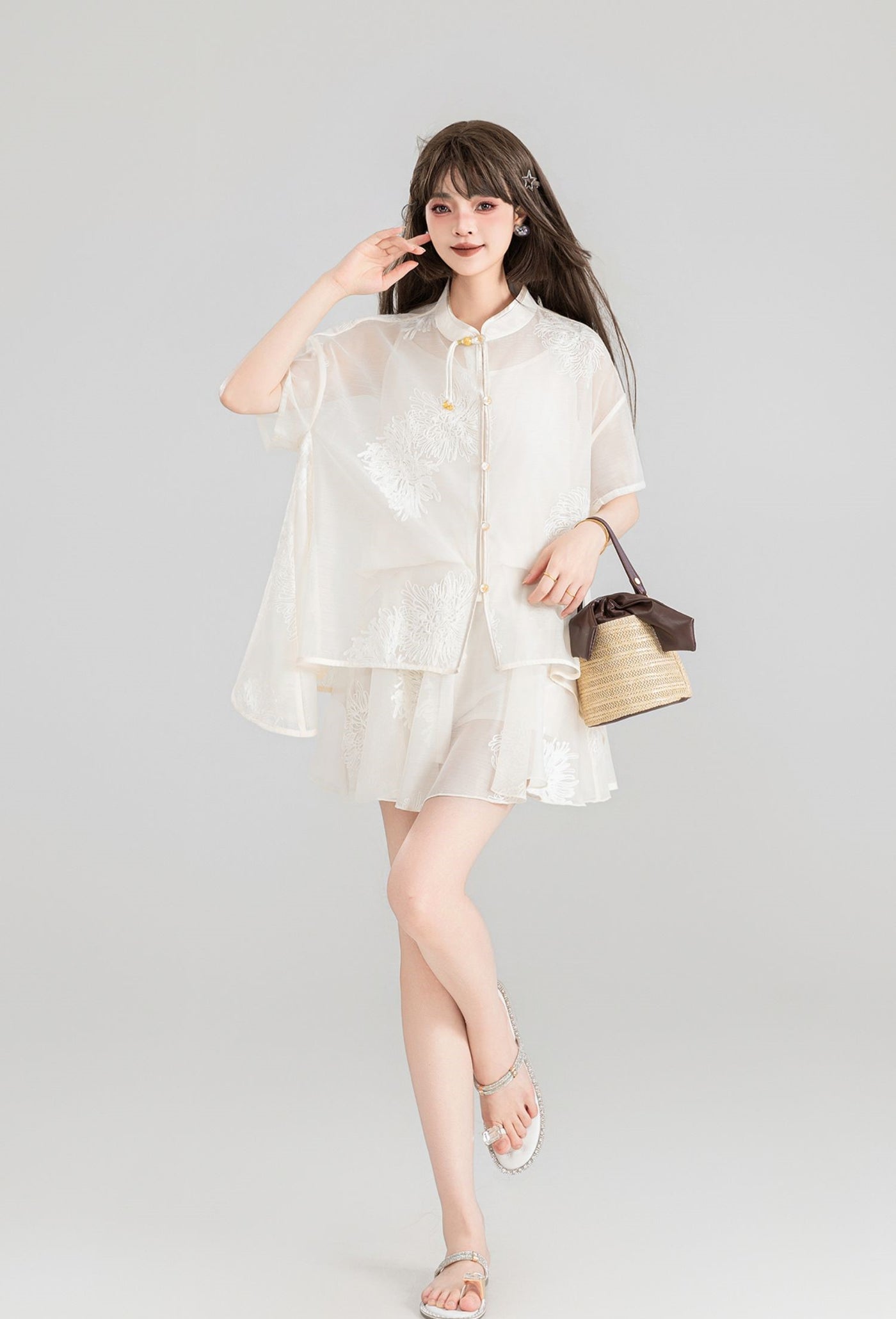 Chinese Embroidered Shirt/Camisole/Skirt KEI0117