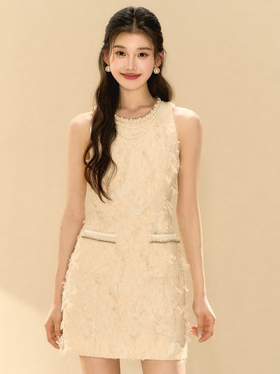 Feathery Sleeveless A-line Dress OSH0138