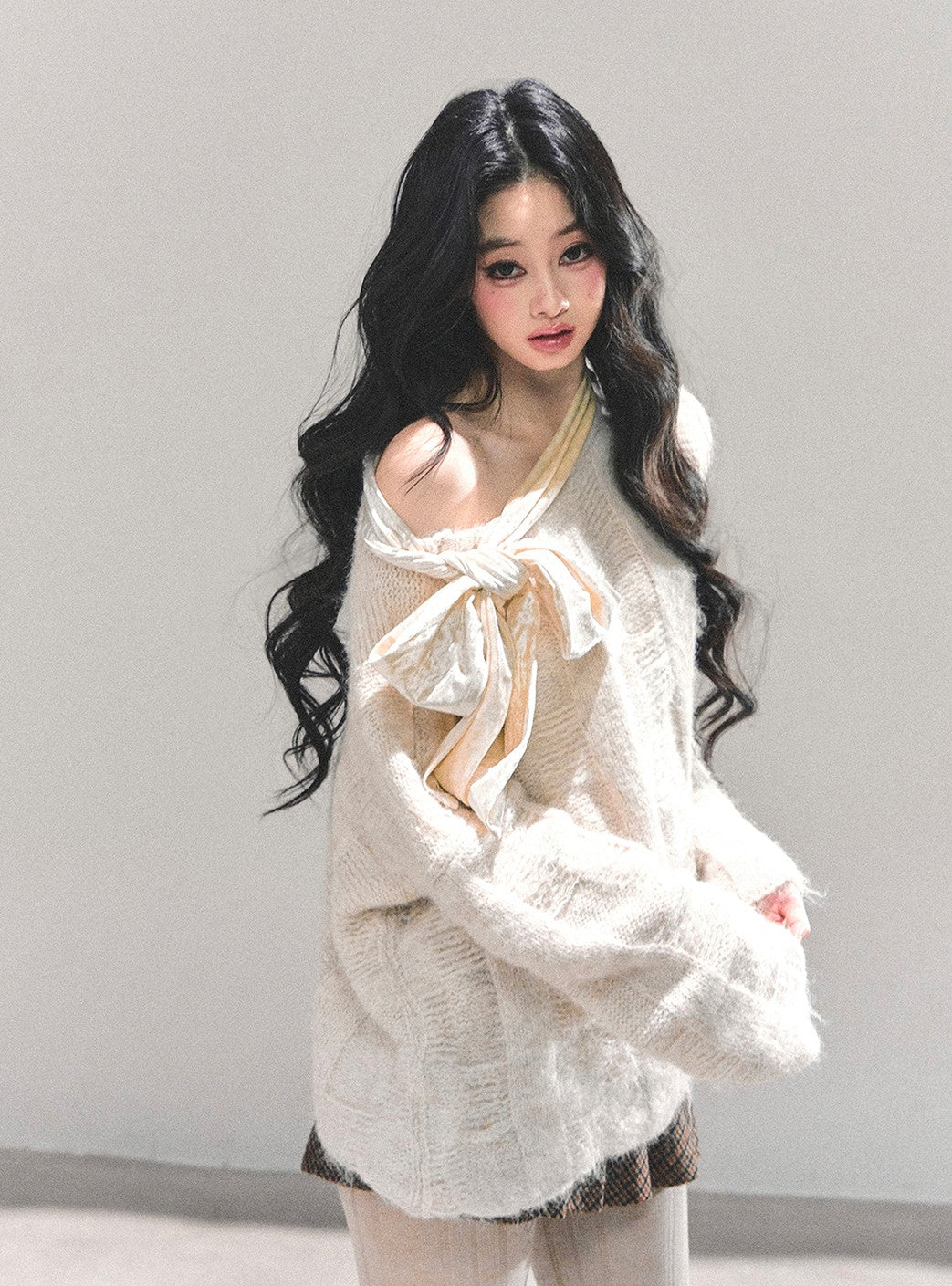 Bow Off-Shoulder Sweater DIA0695