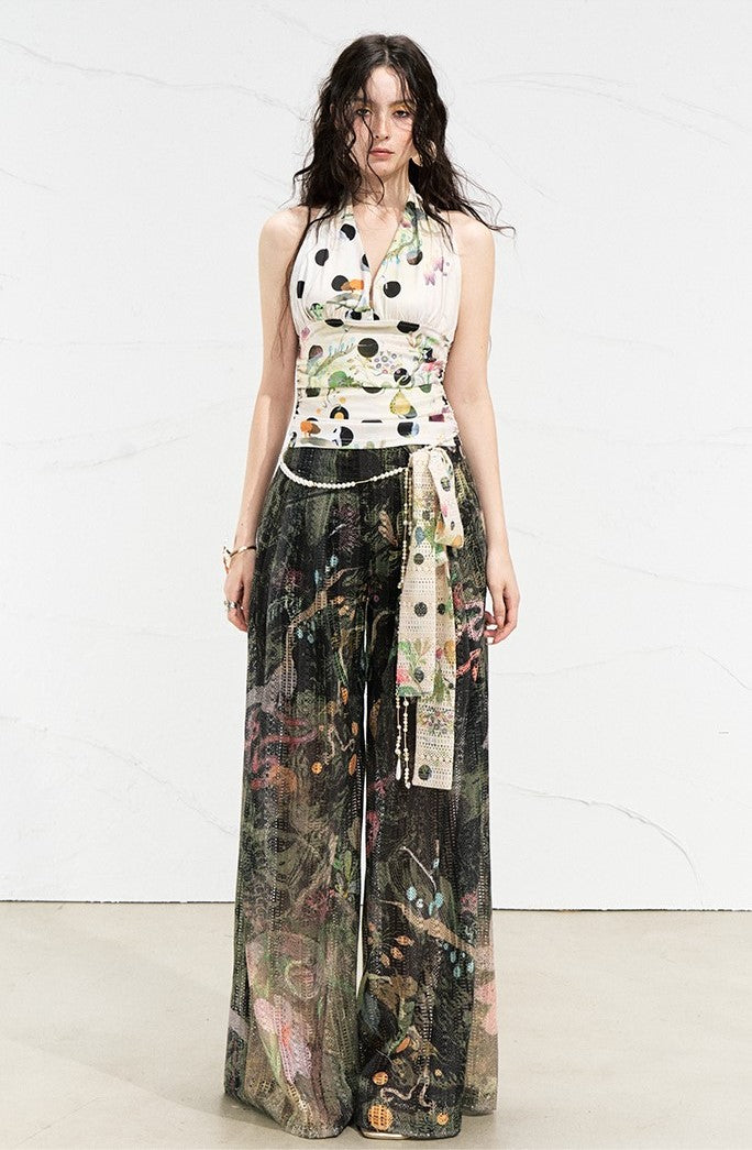 Natural Gauze Printed Pants OFA0255