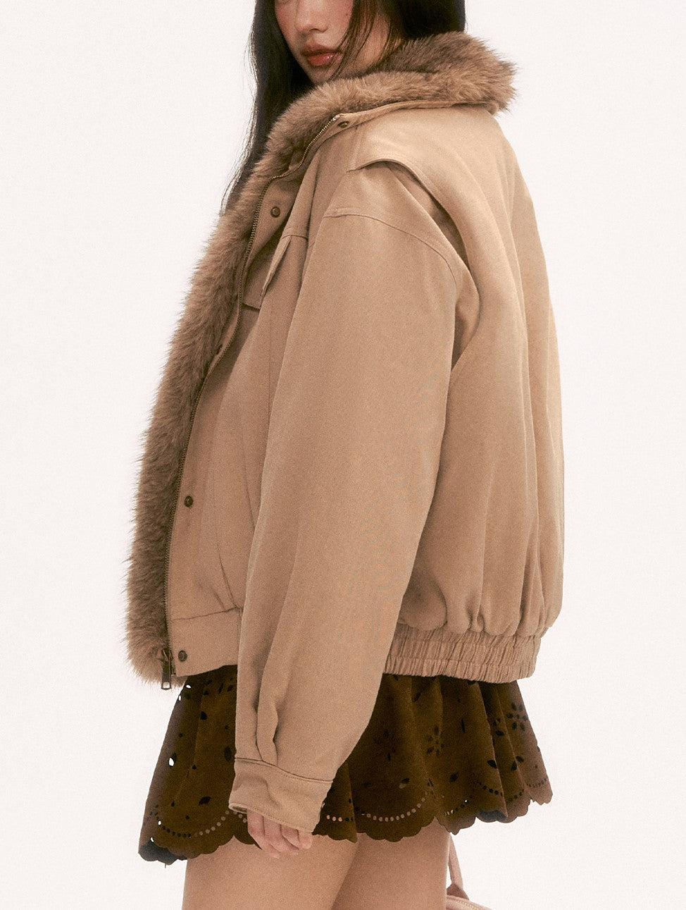 American Retro Patchwork Fur Thick Coat WEE0130