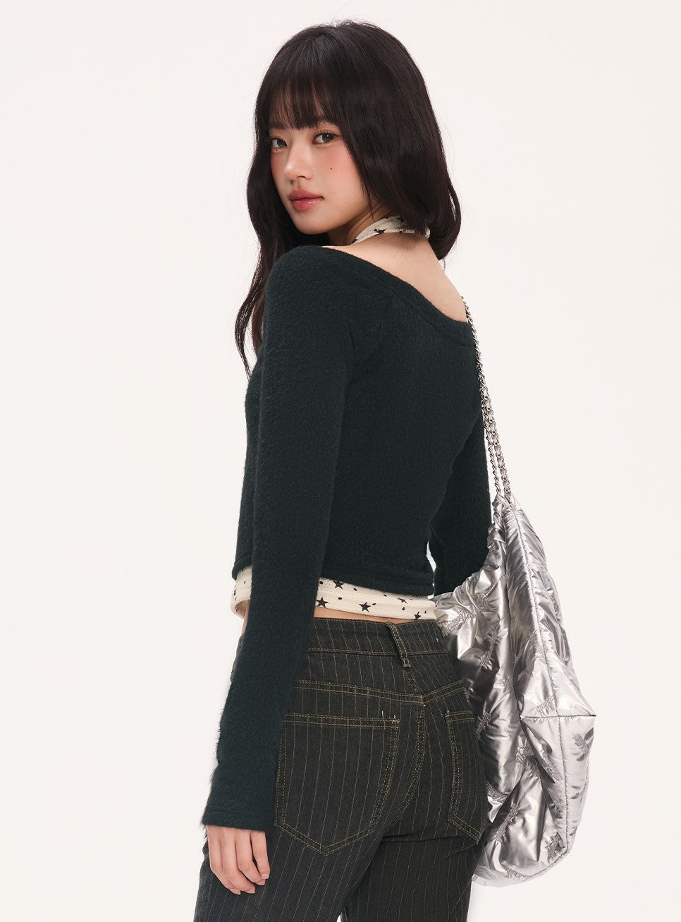 American-style Star Print Halter Neck T-shirt WEE0071