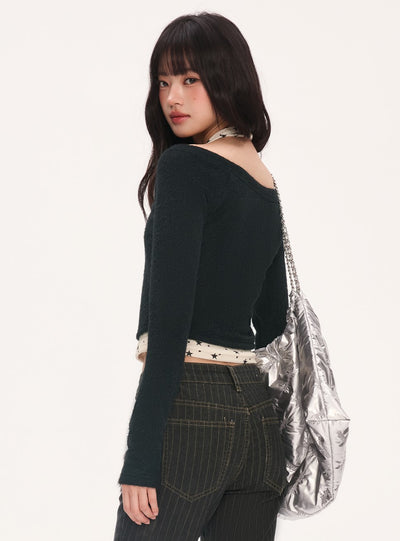 American-style Star Print Halter Neck T-shirt WEE0071