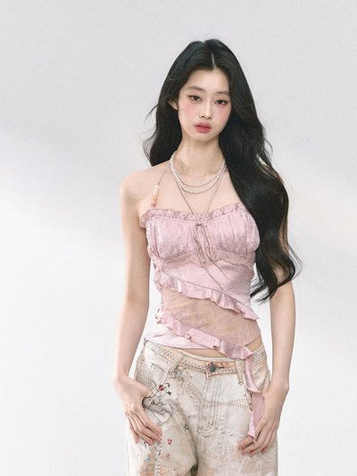 Lace Halter Neck Top DIA0461