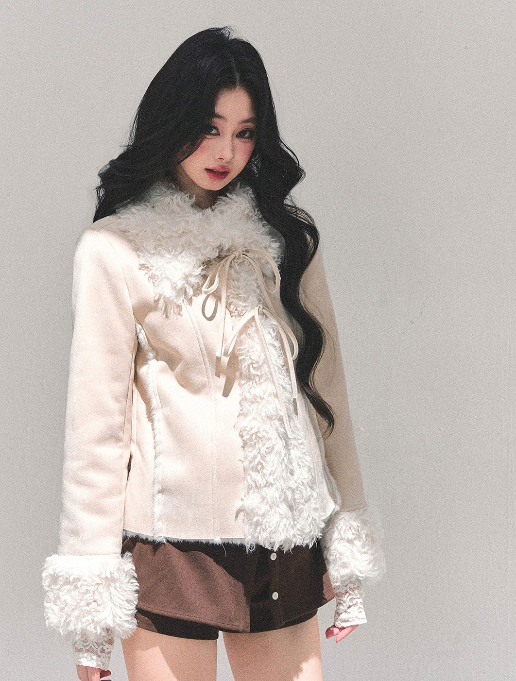 French-style Shearling Plush Cotton Jacket DIA0670