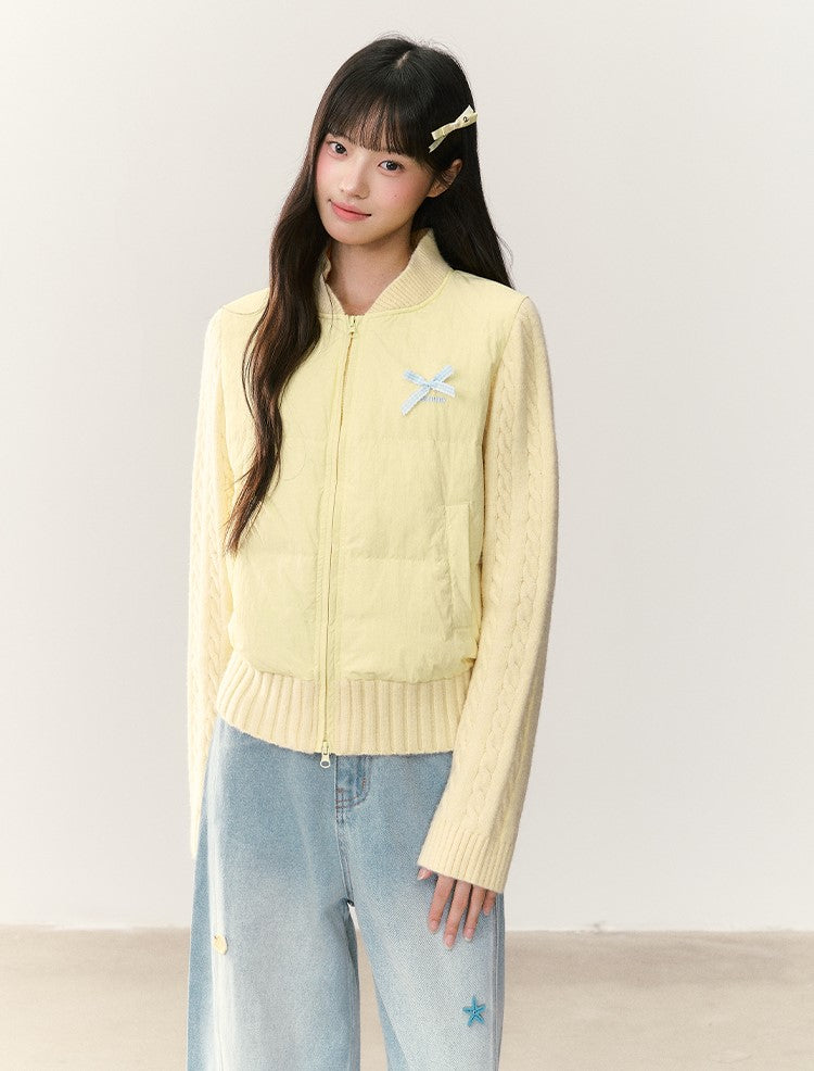 Detachable Hooded Ribbon Knitwear Jacket NTO0243